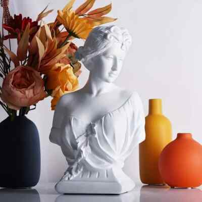 Griechische Göttin Artemis Büste - Aphrodite Harz Statue, Vintage Büro Dekor