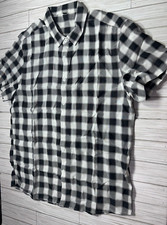 Plaid Black  White Button up size XL
