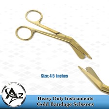 4.5"Full Gold Surgical Lister Bandage Nurse Scissors Medical Dressing Lab Shears