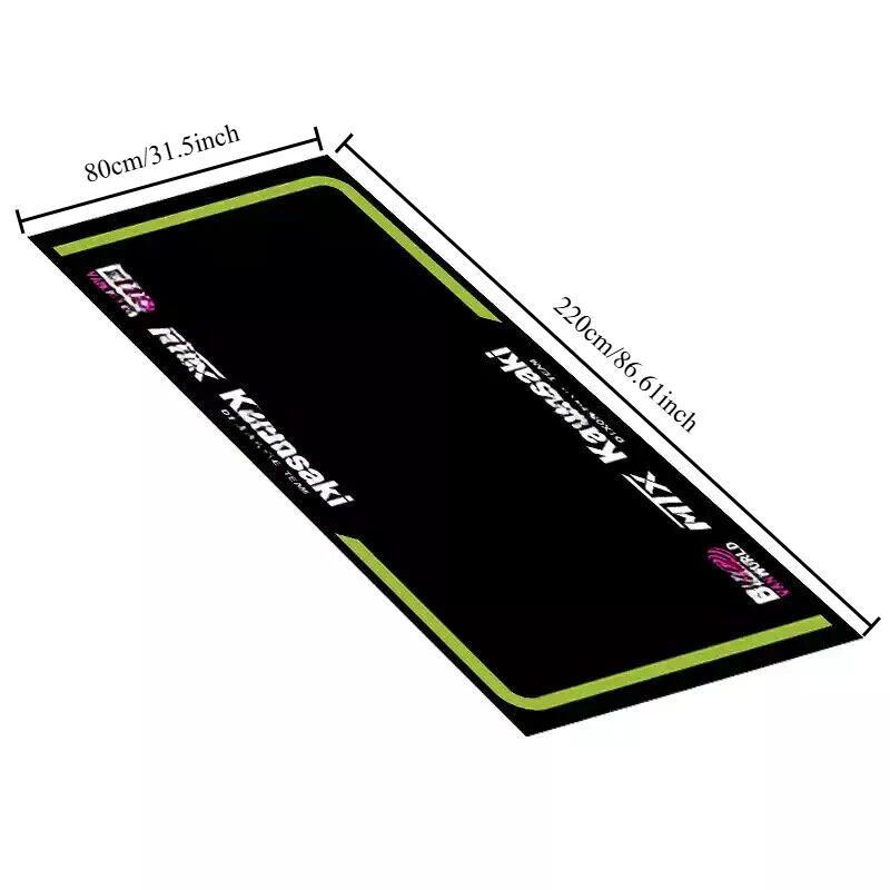 Alfombrilla de garaje para moto 220x80 cm para Kawasaki alfombrilla de garaje para moto Foto 2 de 4