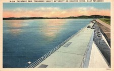 Vintage Postcard Cherokee Dam Tennessee Valley Authority Holston River East TN