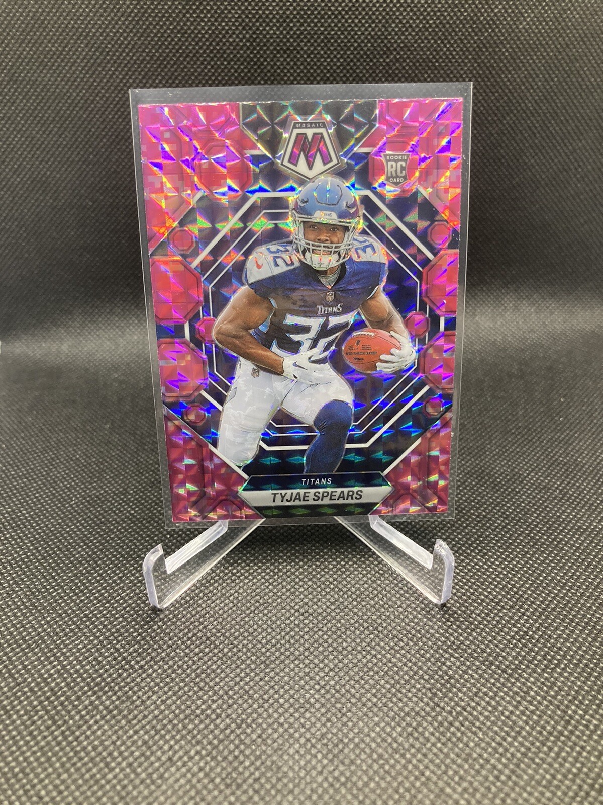 2023 Panini Mosaic - Rookies Camo Pink Mosaic Prizm #369 Tyjae Spears (RC)