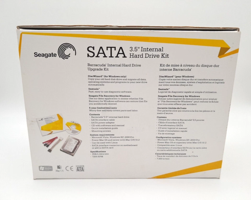 Seagate 1 TB SATA Barracuda 3.5" Internal HD Hard Drive PC Mac Upgrade Kit 32MB - Image 3 of 4