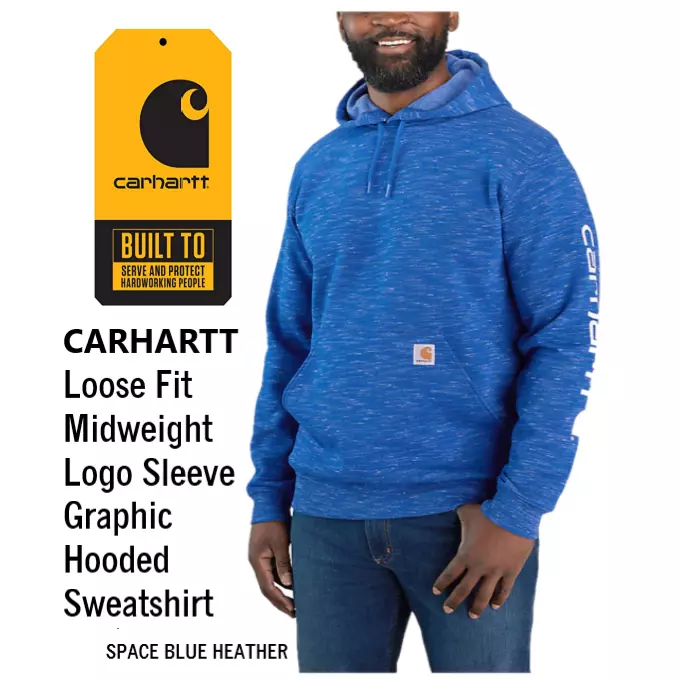 Carhartt Hoodie LOOSE FIT Mens MEDIUM M BLUE HEATHER SWEATSHIRT Pullover  NWT