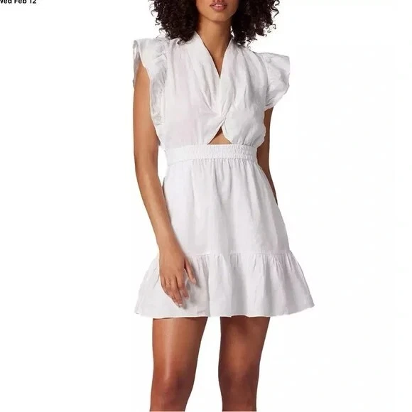 chinese dress ladies Rove Linen-Cotton Midi Dress - Back Details