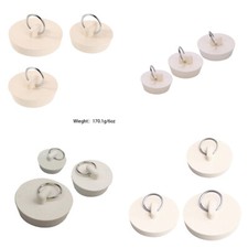 US 3 Pack Universal Rubber Drain Stopper Bathroom Sink Tub Kitchen Stop Plug