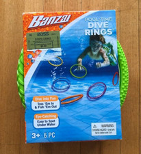 Banzai Pool Time Dive Rings 6 Piece Assort. Colors Pool Bath Time