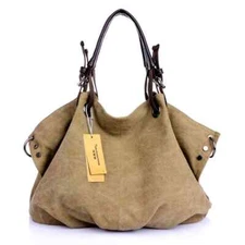 Women Canvas Messenger Bags Female Crossbody Bags Solid Shoulder Bag Handbag 