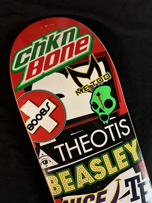RARE SIGNED Theotis Beasley Not Sticker Sponsors Baker Skateboard