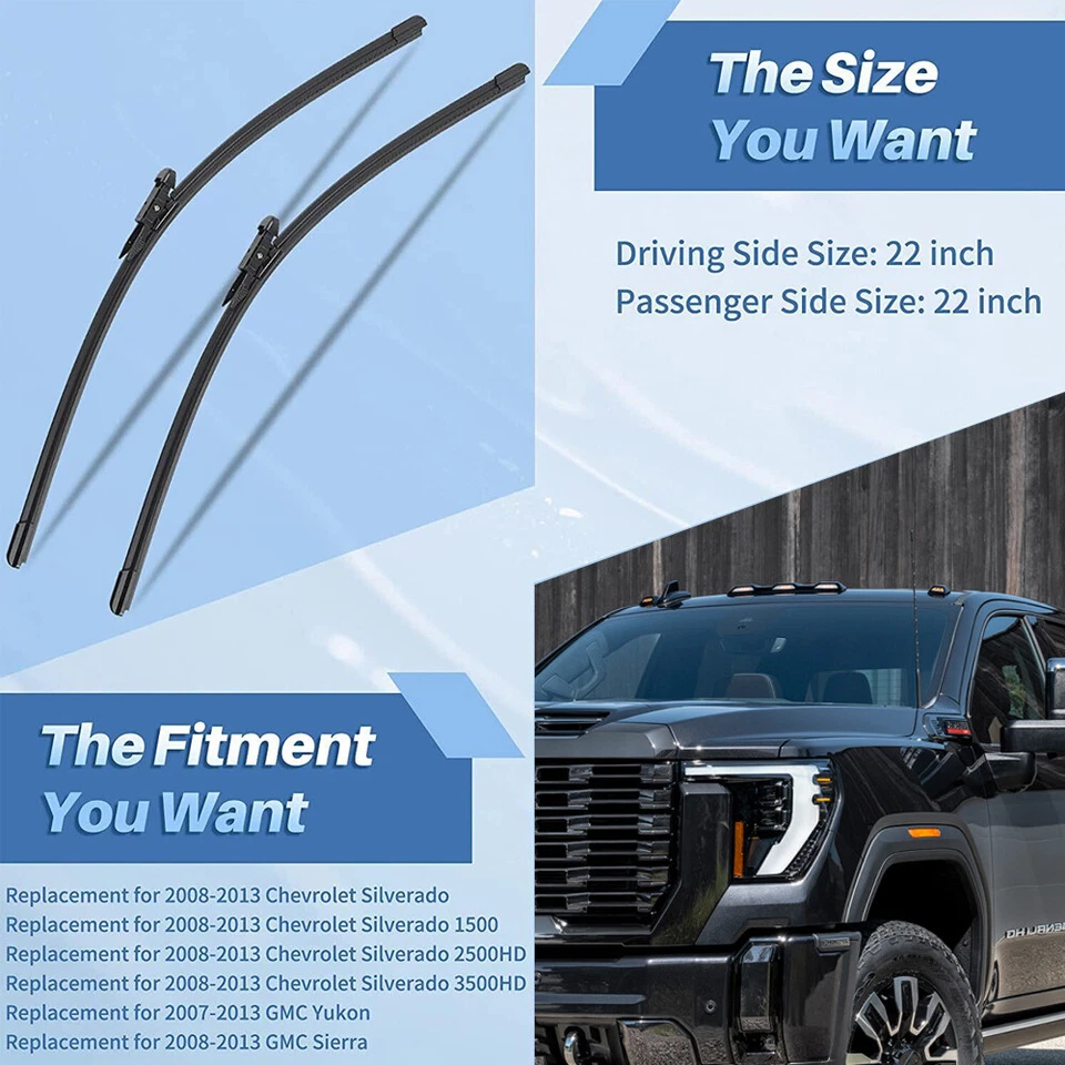 Limpiaparabrisas 22" para GMC Sierra 1500 2011-2013 Sierra 2500/3500 HD Foto 4 de 4