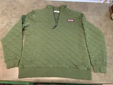 Vineyard Vines Olive Quilted Light Jacket Womens XS Pullover 1/4 Zip