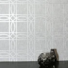 Arthouse Kiss Grey Silver Foil Metallic Geometric Circle Square Wallpaper 903203
