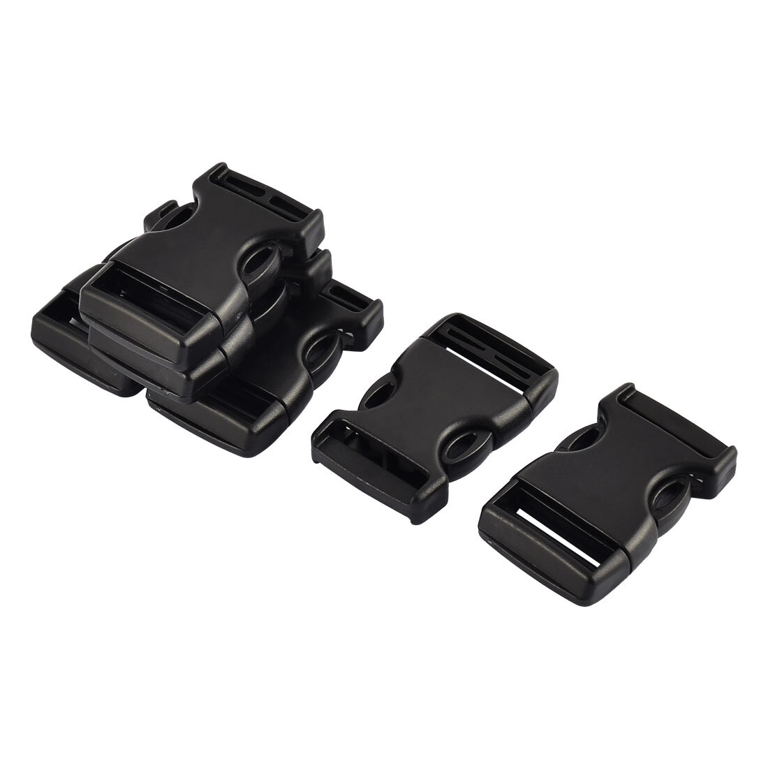 6pz Hebilla de Liberación Maleta Mochila Tira Bolso Lateral Plástico Negro 25mm