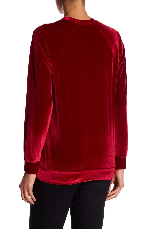 C & C California 164560 Women's Scarlet Velvet Long Sleeve Pullover Red Sz. XS - Image 2 of 2