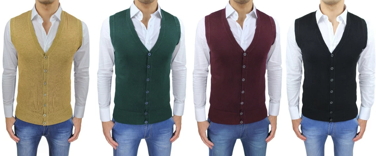 Cardigan top smanicato uomo