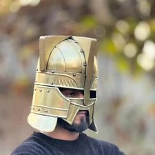 Moria Dwarves Golden Helmet LOTR Warrior Knight Helmet- Cosplay Armor- Larp
