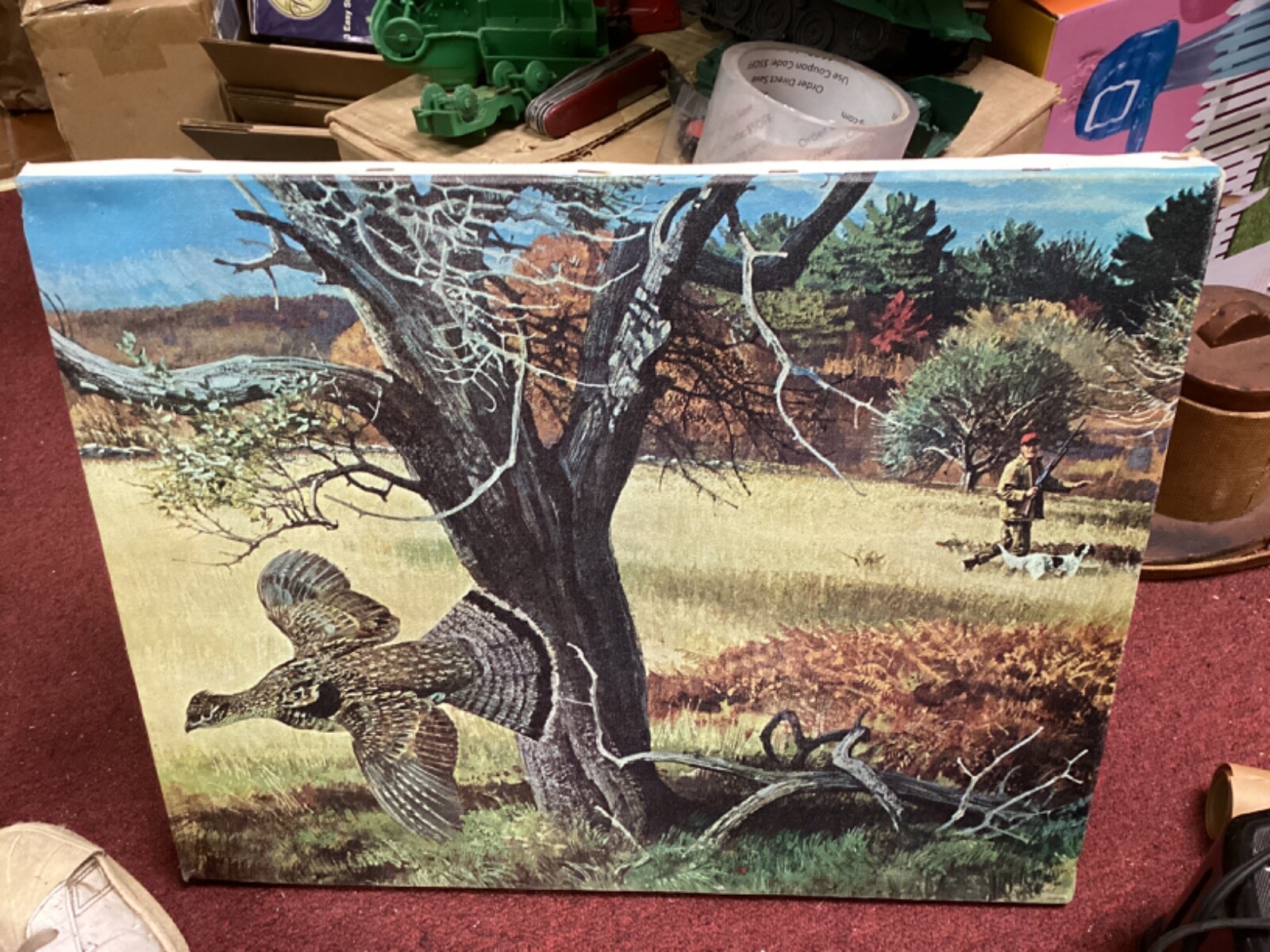 Vintage Remington Hunting Canvas Print 16” x 20” rare | eBay