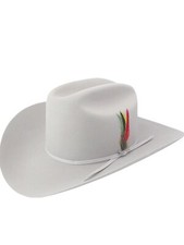 Stetson 6X Rancher Silver Grey 5" Crown Felt Hat With Free Hat Brush