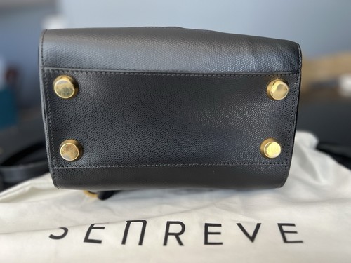 Senreve Mini Maestra Black Noir Convertible Leather Bag NWOT Pebbled Perfect - Picture 6 of 10