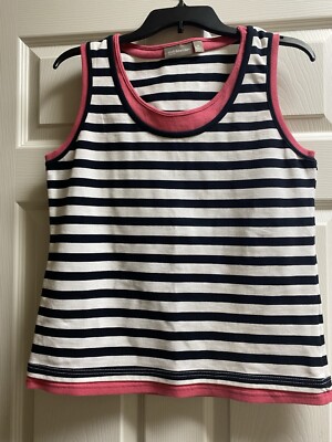 Women s Croft & Barrow Stretch Sleeveless Scoop-Neck Top, Navy, Pink, White, M