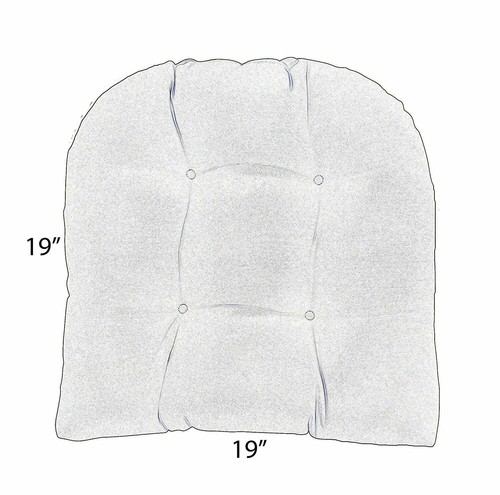 RSH Decor Set of 2 Wicker Style U - Shape Tufted Chair Cushions, Choose Color - Picture 2 of 29