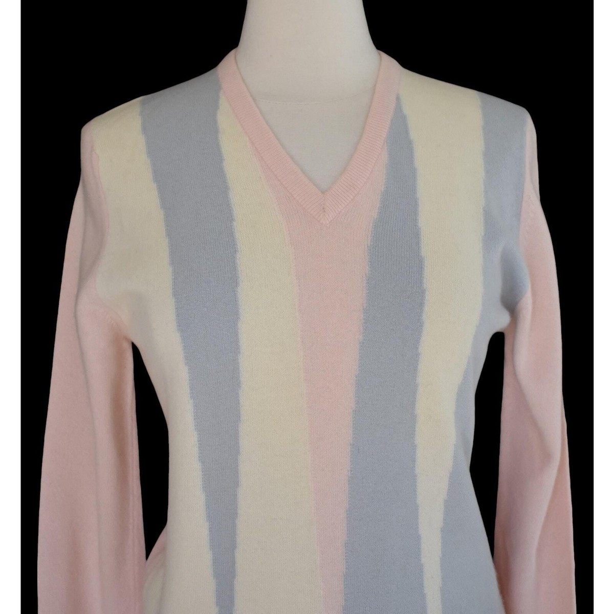 Vintage 70s James Pringle Intarsia Cashmere Sweater, Pink Pastel