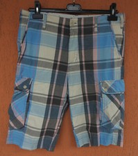 AUTHENTIC Clothing Company Check Bermuda Cargo Shorts Plaid Cotton New (M/W34)