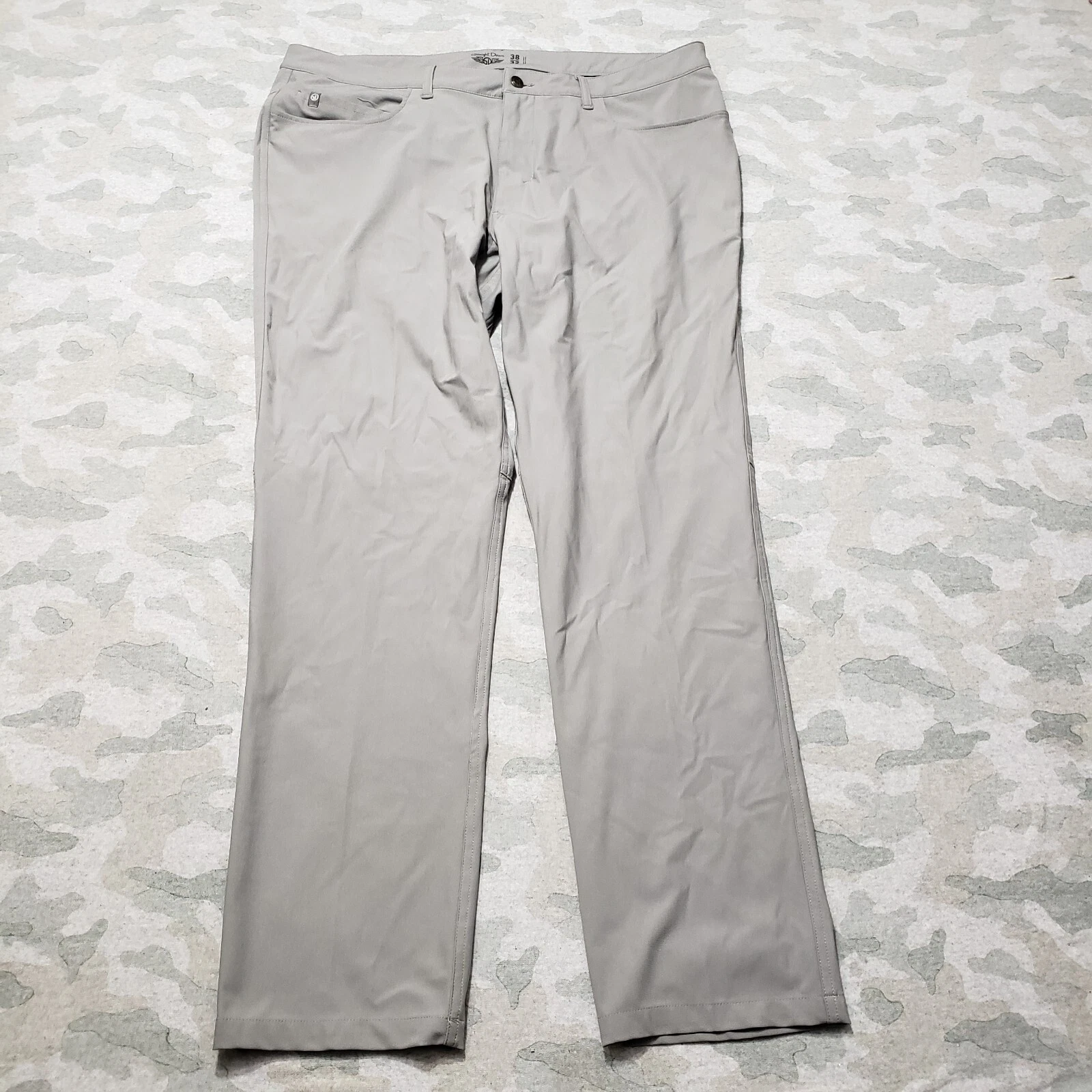 Straight Down Pants Mens 38x32 Gray Straight Leg Lightweight Pockets