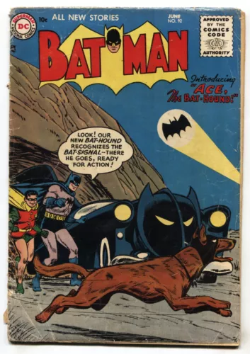 Batman #92 1955- First appearance of ACE THE BAT-HOUND-DC comic