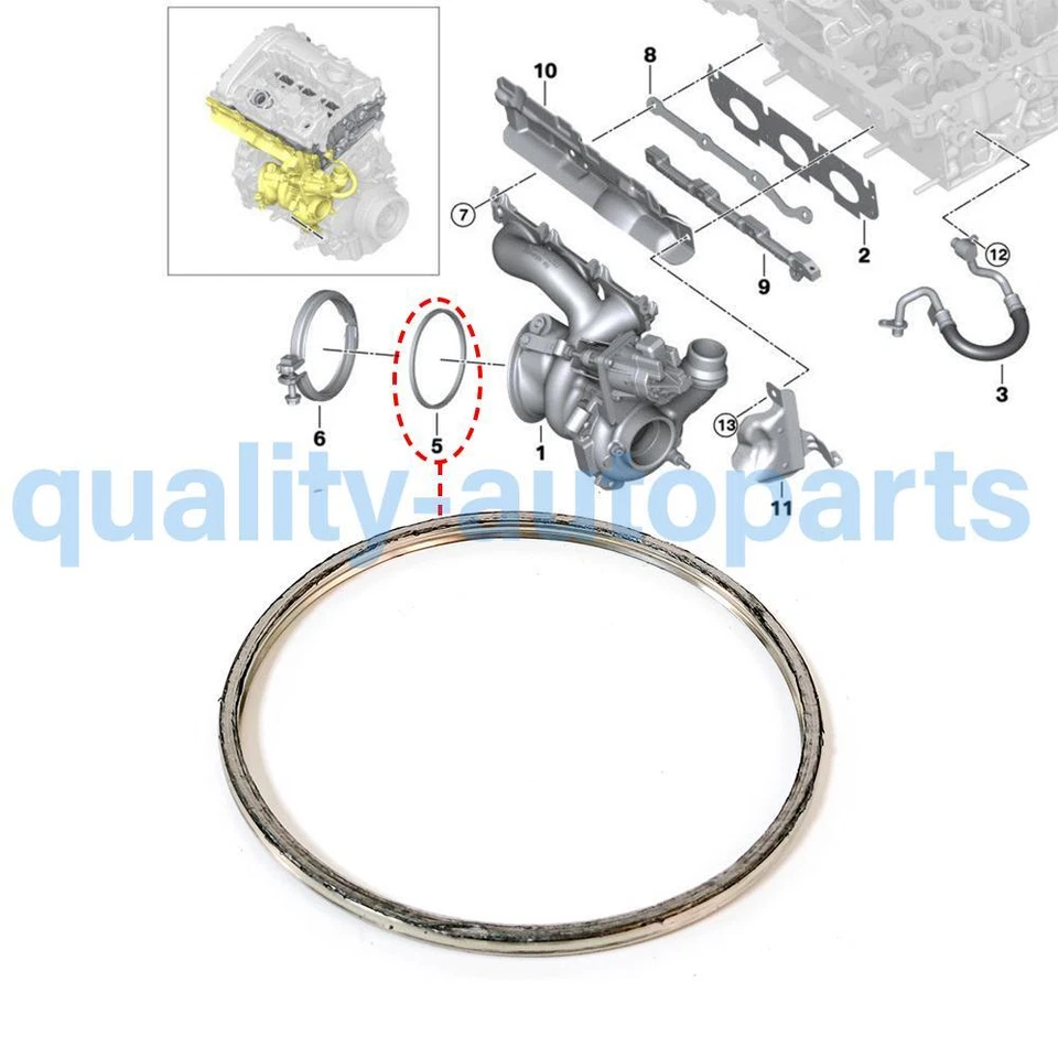 For BMW X1 F20 F30 Exhaust System-Catalytic Converter & Pipe Gasket 18307581970 - Image 2 of 4