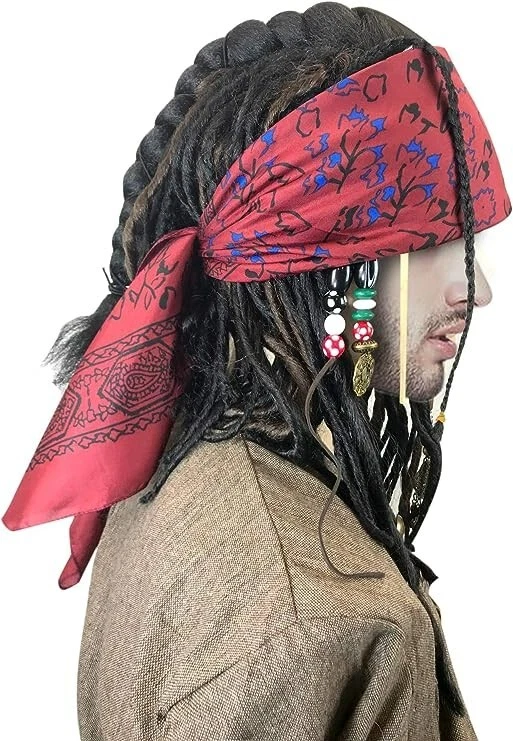 Wig w/Bandana Dreadlock Jack Sparrow Costume - Image 2 of 4