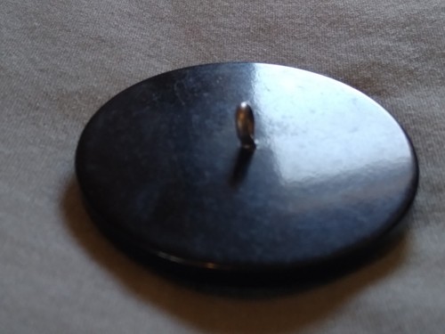 Vintage 1 and 5/8" Carved Black Plastic Button. - Picture 10 of 13