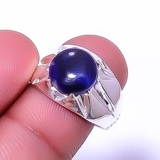 Sodalite - Minas Gerais Gemstone 925 Sterling Silver Solitaire Ring s.7.5 A330