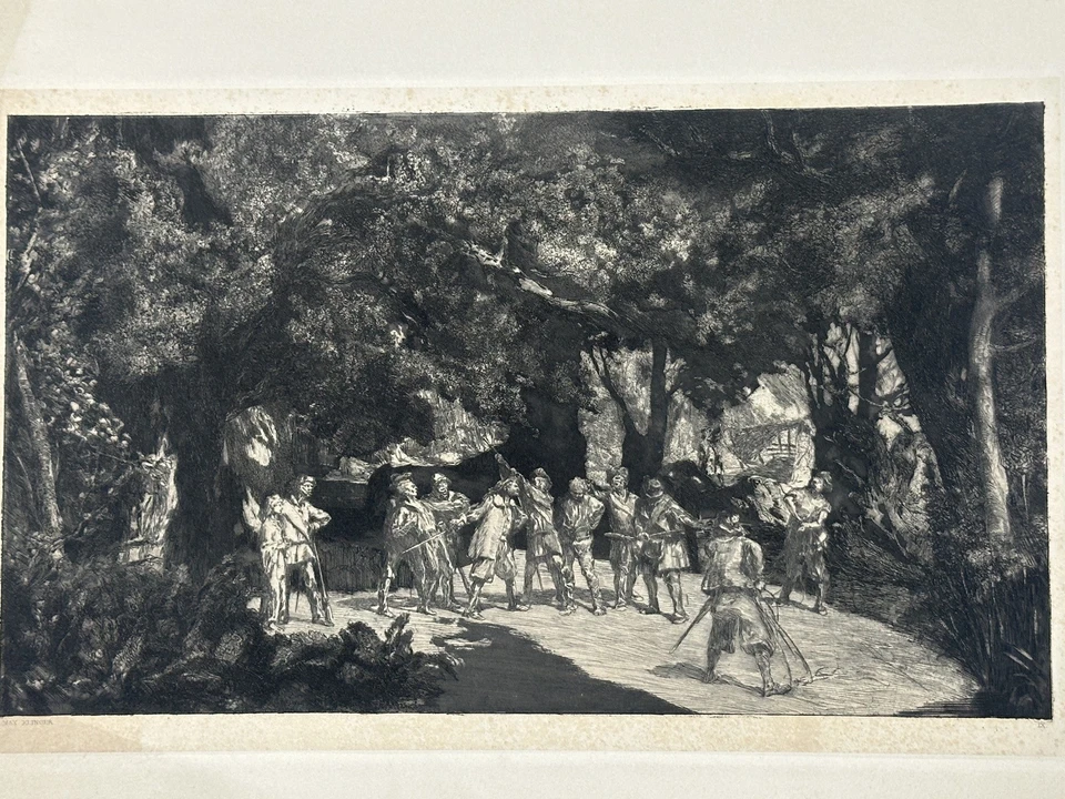 Max Klinger, Simplicius unter den Soldaten (Intermezzi, Opus IV) Radierung, 1881 - Bild 2 von 4