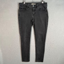 Levis Womens 711 Skinny Jeans Size 28 Black Stretch Denim