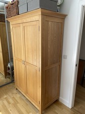 Solid Oak Wardrobe Two Door - Hinged And Able To Fold Flat 60x 115w x 195h (cm)