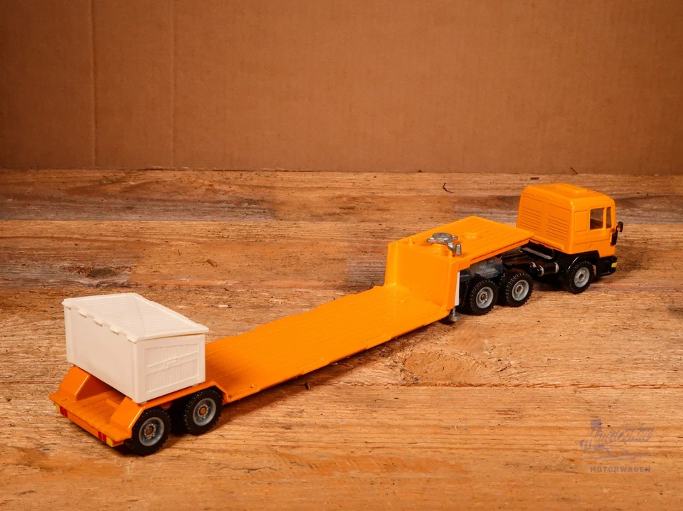 Siku Super Serie 3912 MAN Tieflader mit Baumaschine vintage diecast rare - Bild 3 von 4