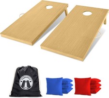 GoSports 4 x 2 ft Classic Wooden Cornhole Board Set - Portable Bean Bag Toss