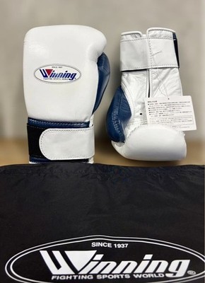 Winning Boxing Gloves 8oz MS-200B White＆ Navy Professional Tape