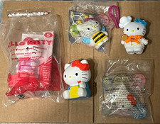HELLO KITTY MCDONALDS HAPPY MEAL TOY LOT OF 5 - OPEN PACKAGES - VARIOUS YEARS
