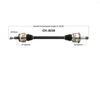 D/S Rear Axle Fits 300 Magnum 6.1L SRT8 30 Spline In 27 Spline Out Magnetic Ring