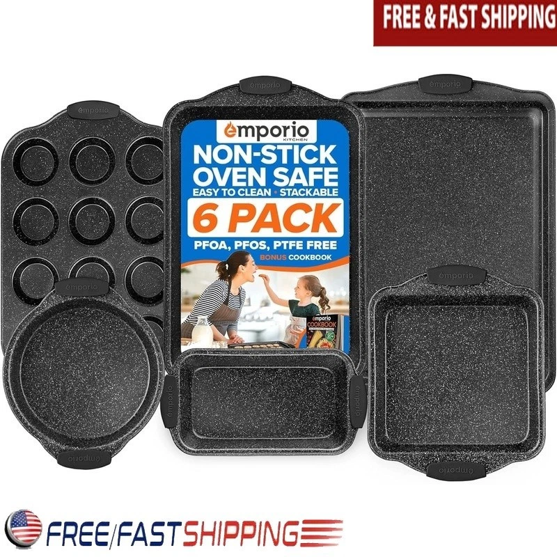 Nonstick Carbon Steel Bakeware Set Oven Safe Easy Clean Durable Pans US