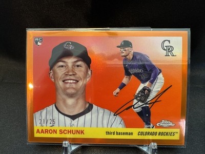 2025 Topps Chrome Platinum Anniversary Aaron Schunk Orange Refractor/25