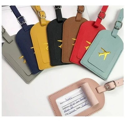 2 pack Genuine Leather Luggage Tag For Suitcases ID Tags Bag, Tags For Luggage