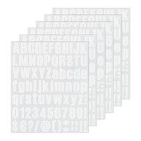 12-BöGen Buchstabensticker, 1 Zoll Vinyl Alphabet Aufkleber [972 StüCk, Weiß]