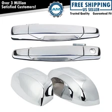 Chrome Outside Door Handles With Mirror Caps Trim Upgrade for Chevy GMC Pickup