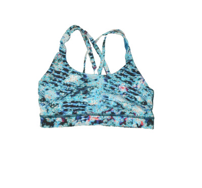 Lululemon Free To Be Wild Sports Bra Size 8 Blue Multi Strappy Yoga Gym