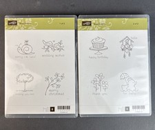 Stampin Up EASY EVENTS Rubber Stamp Set 1 2-Christmas Birthday Baby Thank You