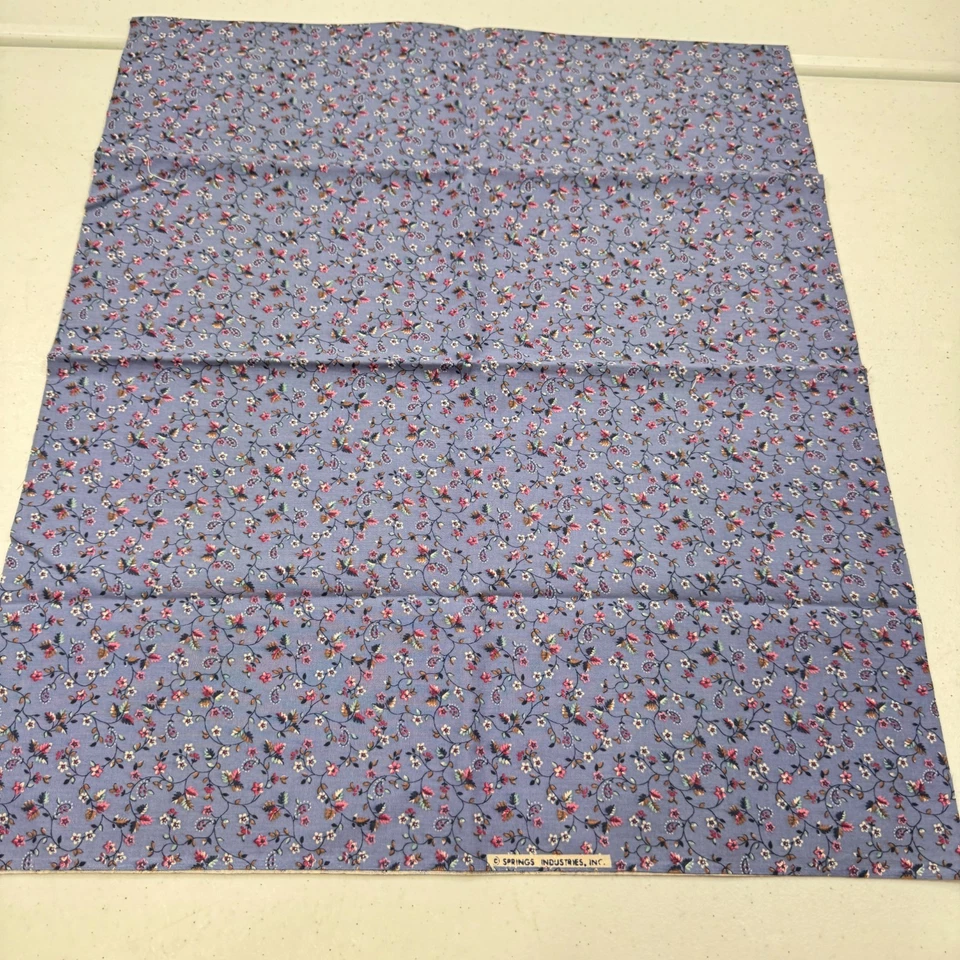 vintage fabric springs quilting fabric purple floral cotton 44x18 - Image 2 of 4