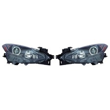 For 2014 2015 2016 Mazda 3 Headlight Pair Driver Passenger Halogen Capa